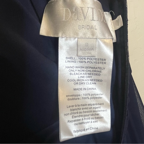 David’s Bridal Long Mesh Dress with Illusion Neckline Size 8 - Picture 8 of 12